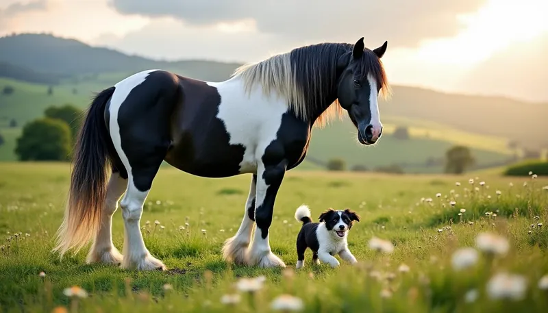 discover the heartwarming story of friendship between a dog and a friesian horse, showcasing their loyalty and grace in a unique bond.
