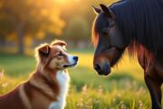 discover the heartwarming story of an unlikely friendship between a dog and a friesian horse, showcasing loyalty, grace, and the beauty of interspecies bonds.